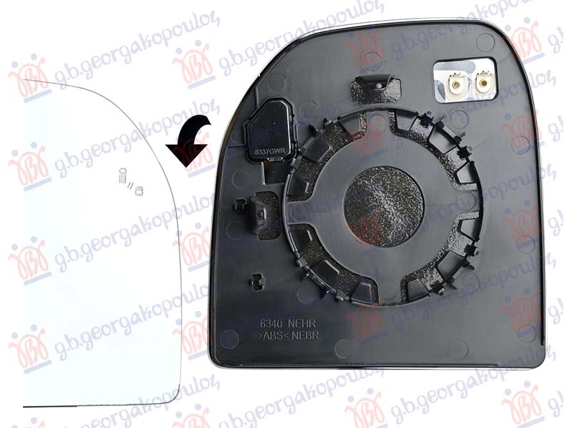 DOOR MIRROR GLASS (UPPER) HEATED (W/BLIS) (CONVEX GLASS)