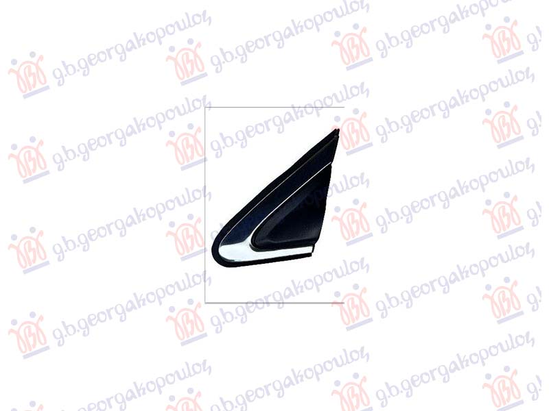 FRONT FENDER MOULDING/MIRROR TRIANGLE BLACK WITH CHROME MOULDING