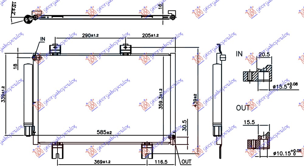 CONDENSER 1.3-1.5 PETROL (545x366x16)