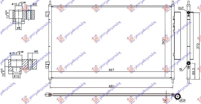 CONDENSER PETROL/DIESEL (665x395x12) (KOYO)