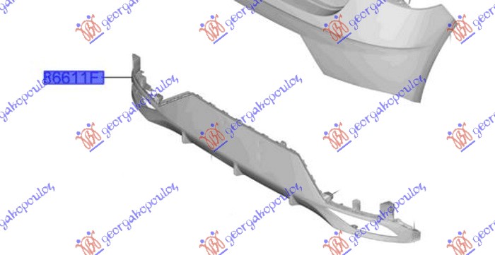 REAR BUMPER LOWER GLOSSY BLK (ORIGINAL)