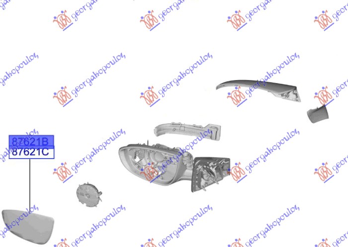 DOOR MIRROR GLASS HEATED (CONVEX GLASS) (ORIGINAL)