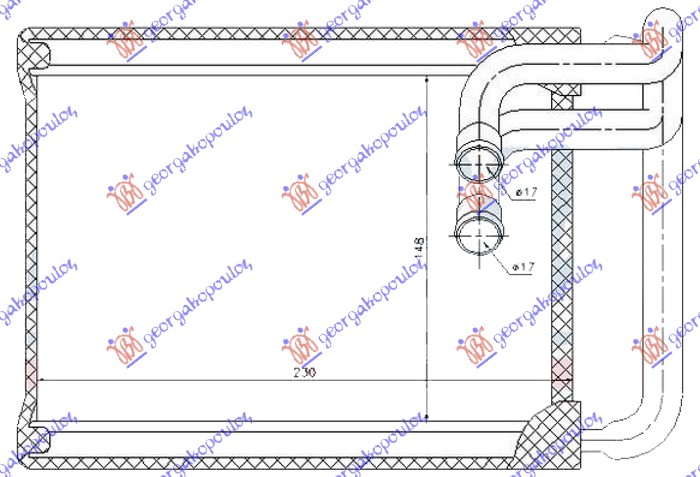 HEATER RADIATOR (150x220x26)