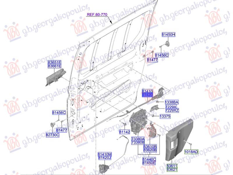 REAR DOOR LOCK (REAR PART) (ORIGINAL)