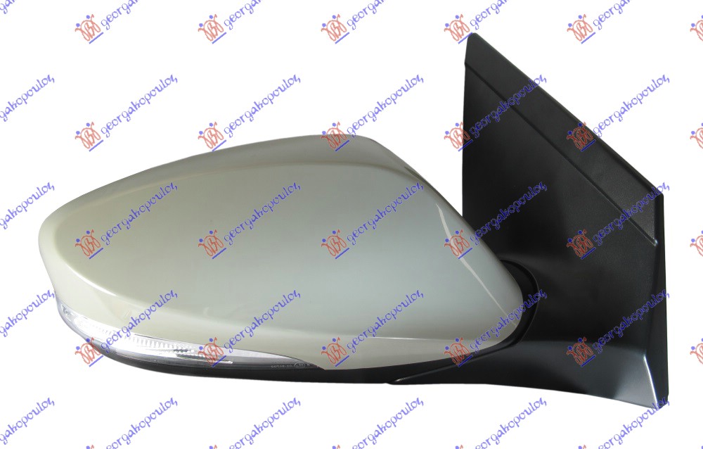 DOOR MIRROR ELECTRICAL HEATED FOLDABLE PRIMED (W/SIDE LAMP & FOOT LAMP) (A QUALITY) (CONVEX GLASS)