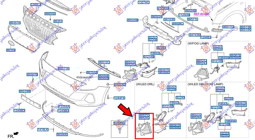 FRONT BUMPER SIDE GRILLE (DAYLIGHT LED) (ORIGINAL)