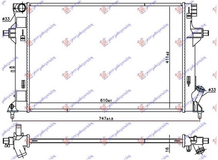 RADIATOR 1.4-1.6 Mpi PETROL MANUAL (610x411x16)
