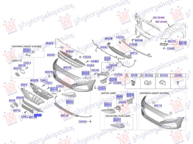 FRONT BUMPER GRILLE MIDDLE (ORIGINAL)