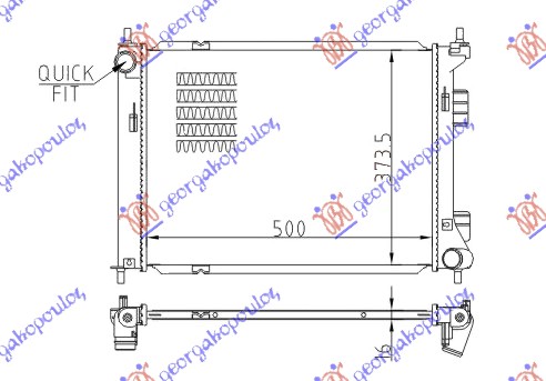 RADIATOR PETROL +/- A/C MANUAL (500x373) (NRF)