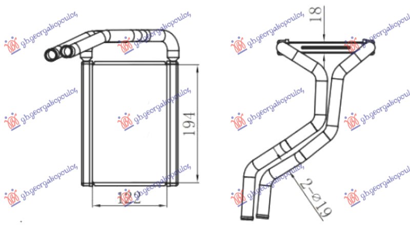 HEATER RADIATOR (122x194)