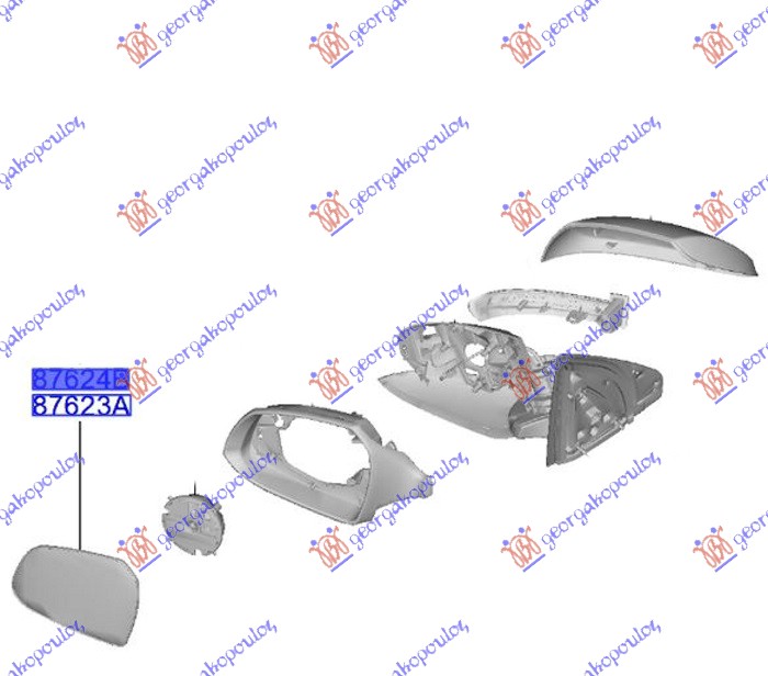 DOOR MIRROR GLASS HEATED (CONVEX GLASS) (ORIGINAL)