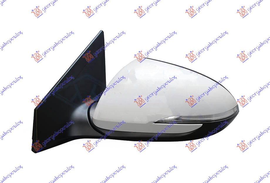 DOOR MIRROR ELECTRICAL HEATED FOLDABLE PRIMED (W/SIDE LAMP) (CONVEX GLASS)