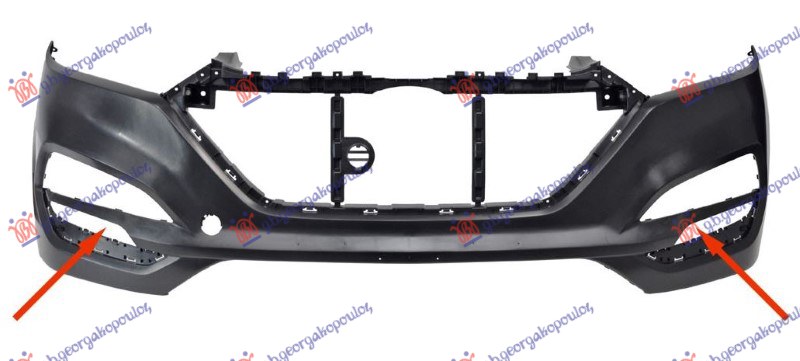 FRONT BUMPER UPPER PRIMED (W/LED DL) (A QUALITY)