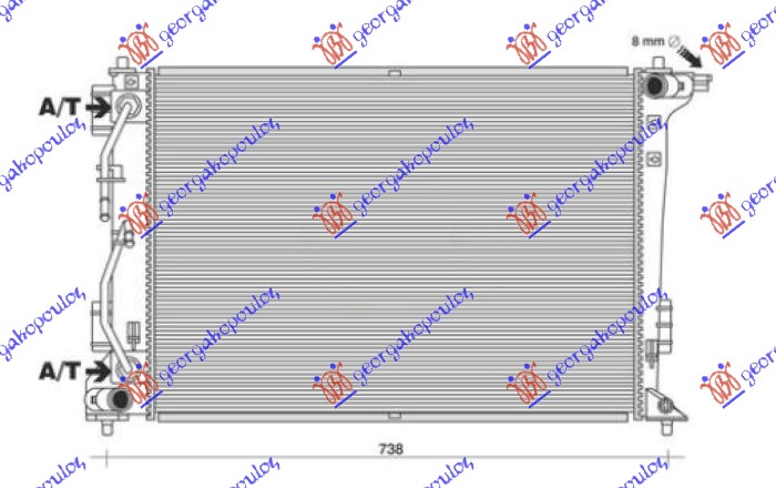 RADIATOR 2.0 CVVT PETROL AUTOMATIC (640x485) (KOREAN) (KOYO)