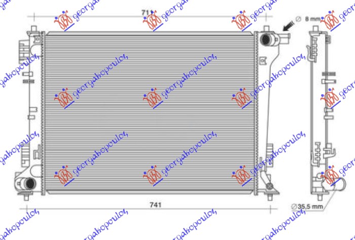 RADIATOR 2.0 CVVT PETROL MANUAL (640x485) (KOREAN) (KOYO)