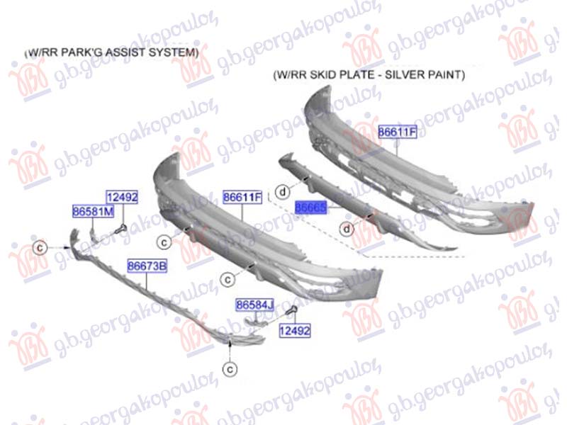 REAR BUMPER SPOILER (W/PDC) (ORIGINAL)