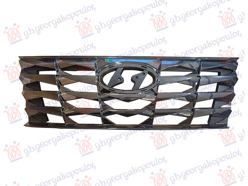 GRILLE PAINTED (SATIN CHROME) (W/O HOOD LOCK PLASTIC COVER)