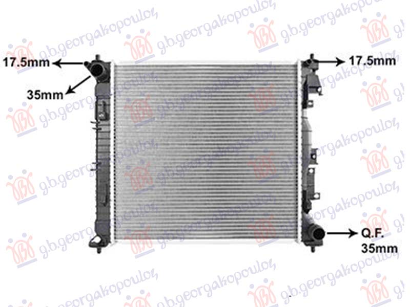 RADIATOR 1.6 PETROL/HYBRID-1.6 DIESEL/HYBRID MANUAL/AUTO (485x478) (NRF)
