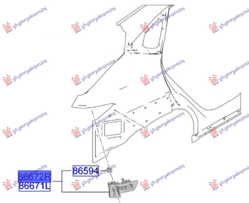 REAR BUMPER BRACKET UPPER PLASTIC (ORIGINAL)