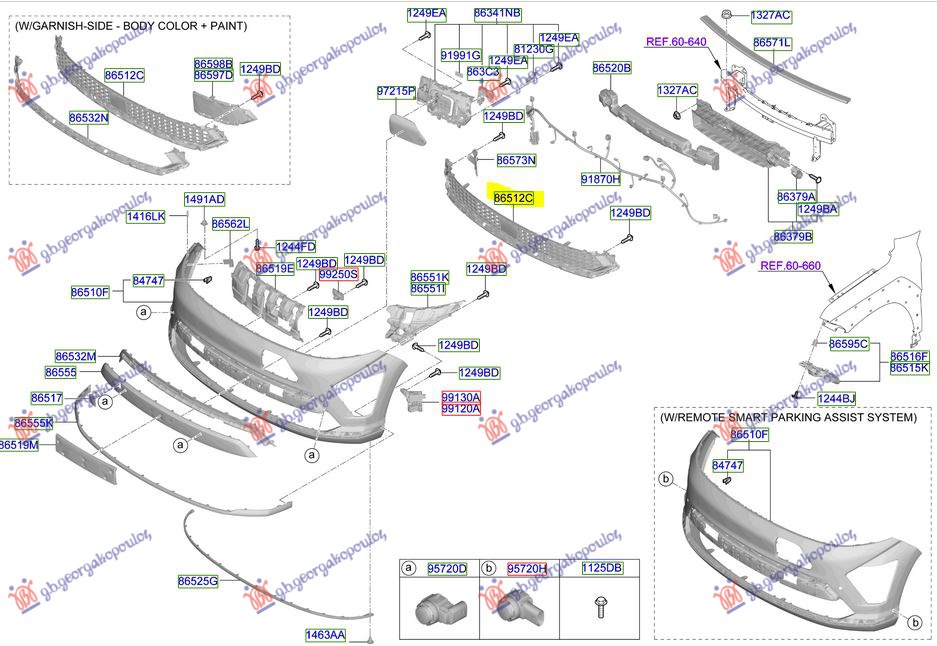 FRONT BUMPER GRILLE (W/ACC) (SE/SEL)