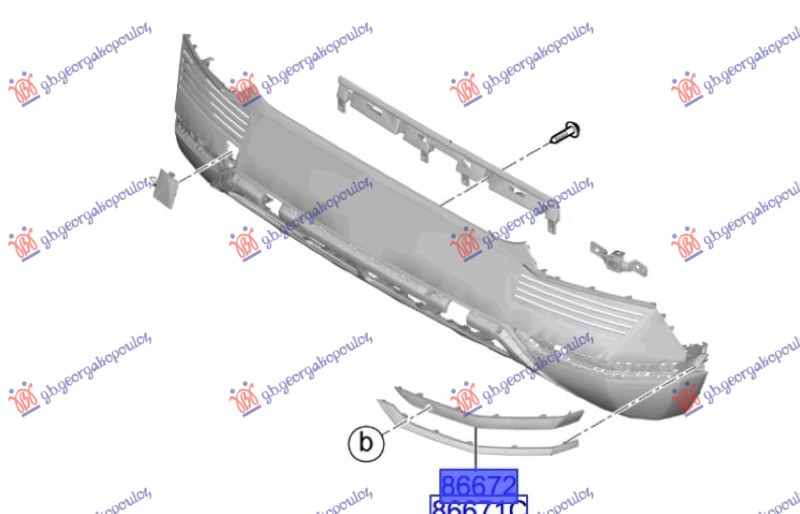 REAR BUMPER SIDE MOULDING PRIMED (W/PDC) -2024 (ORIGINAL)