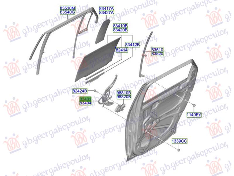 REAR WINDOW REGULATOR ELECTRICAL (W/O MOTOR) (ORIGINAL)