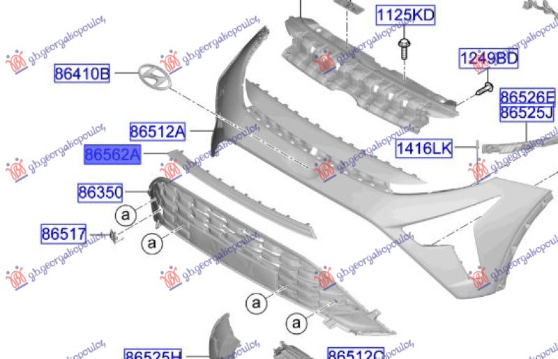 FRONT BUMPER GRILLE UPPER (ORIGINAL)
