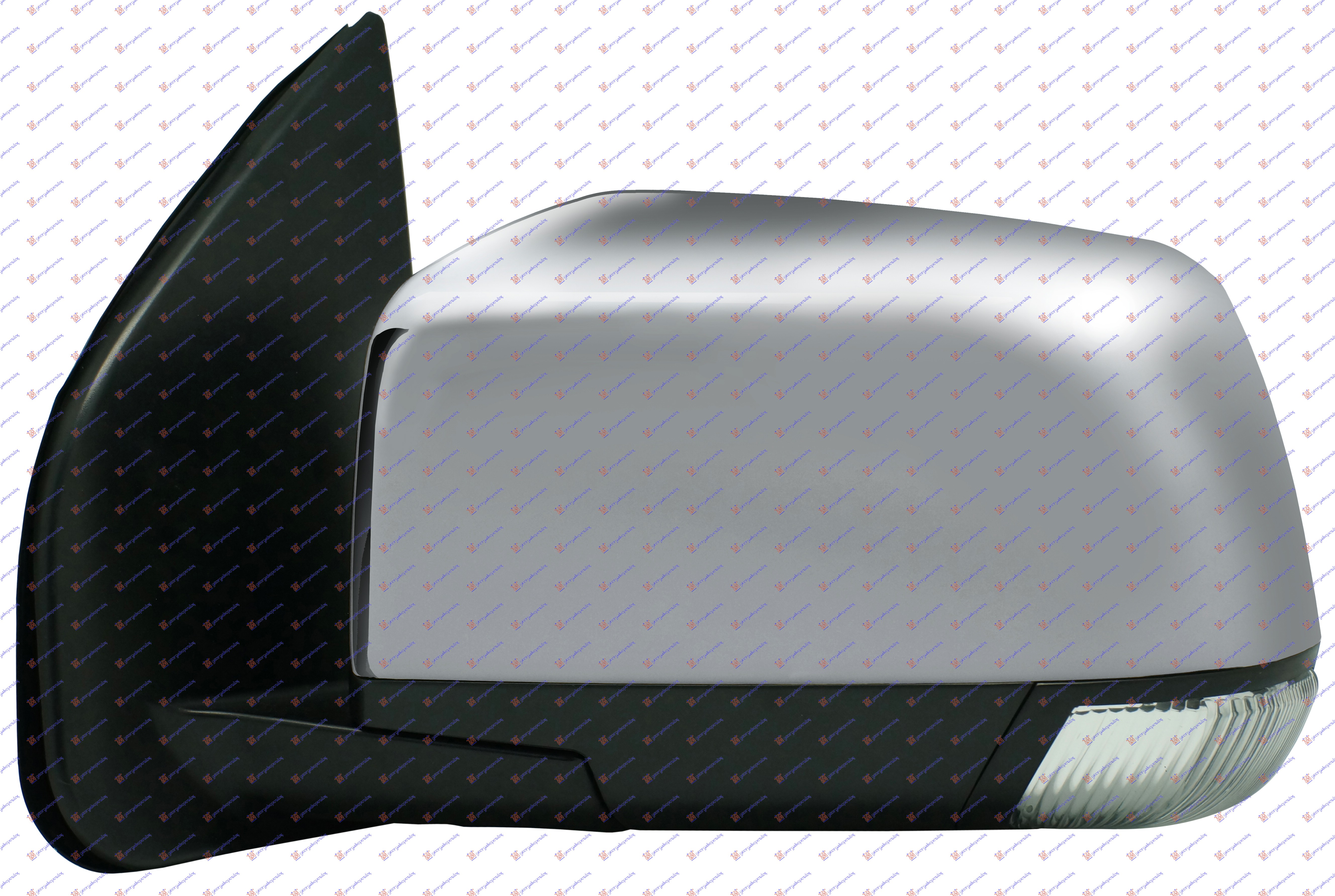 DOOR MIRROR ELECTRICAL HEATED FOLDABLE CHROME (W/SIDE LAMP LED) (A QUALITY) (CONVEX GLASS)