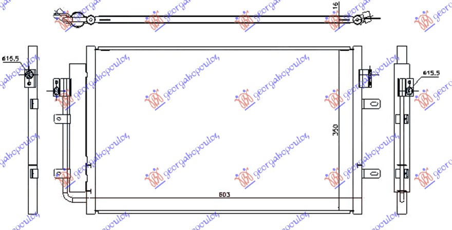 CONDENSER 2.3-3.0 T.D (565x361x16) (MARELLI)