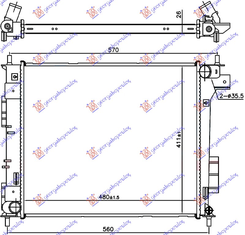 RADIATOR 1.6 CRDI MANUAL (480x411x26) (NRF)