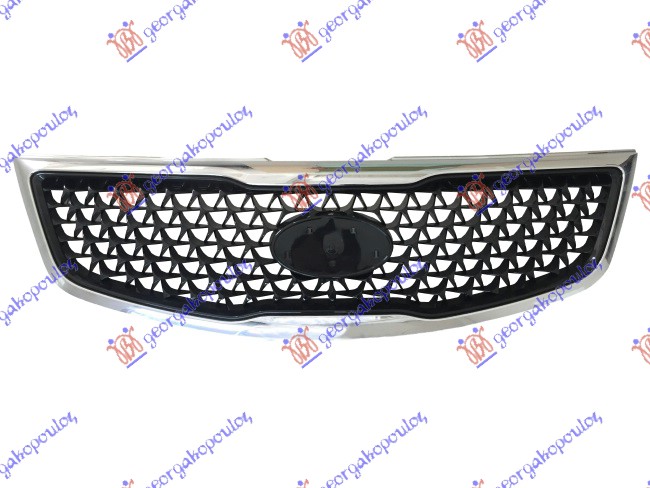 GRILLE COMPLETE W/CHROME MOULDING