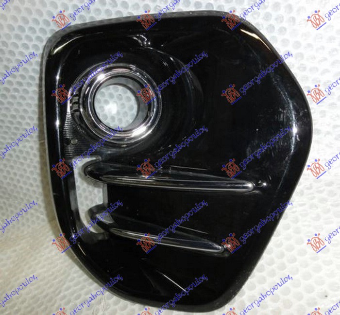 FRONT BUMPER GRILLE POLISHED BLACK (W/ FOG LAMP HOLE) (W/CHROME MOULDINGS)