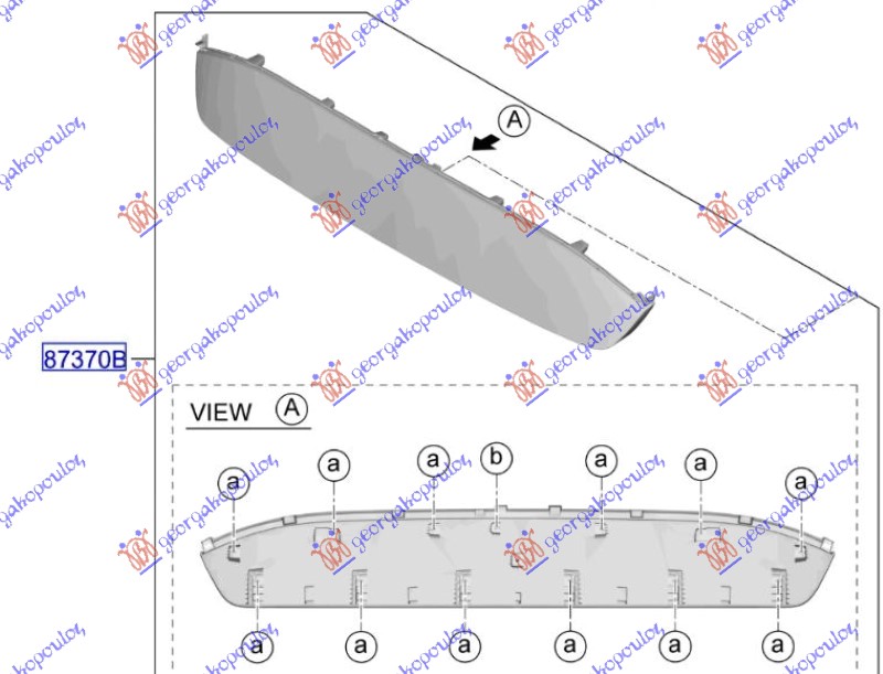 TAIL GATE MOULDING LOWER BLACK (ORIGINAL)