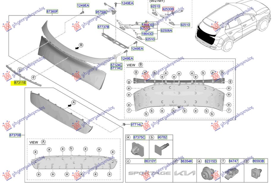 TRUNK LID MOULDING MIDDLE (ORIGINAL)