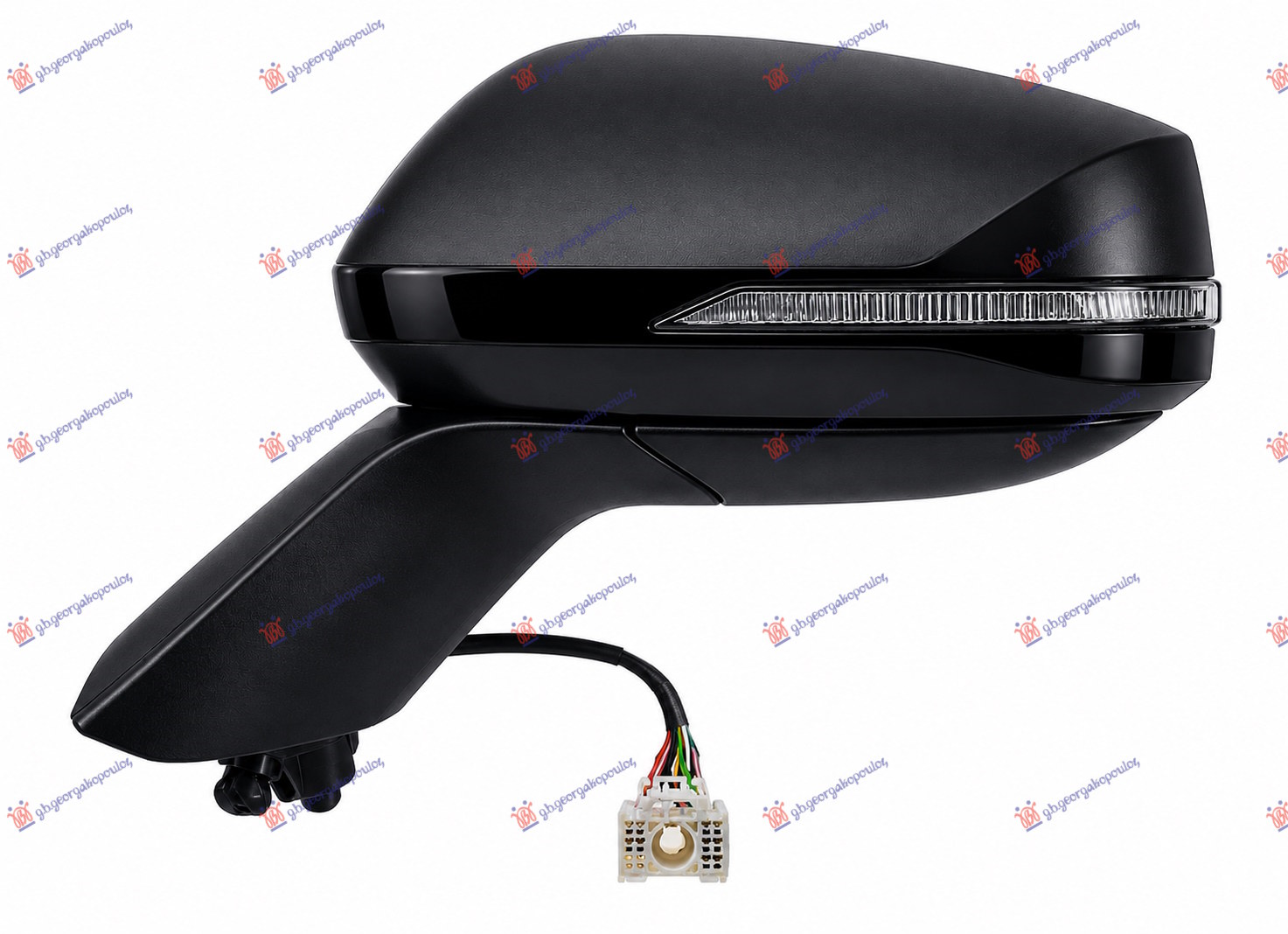 DOOR MIRROR ELECTRICAL HEATED PRIMED FOLDABLE (W/PRIMED COVER BOTTOM) (W/SIDE LAMP&BLIS)(10 PIN)(A QUALITY)(ASPHERICAL)