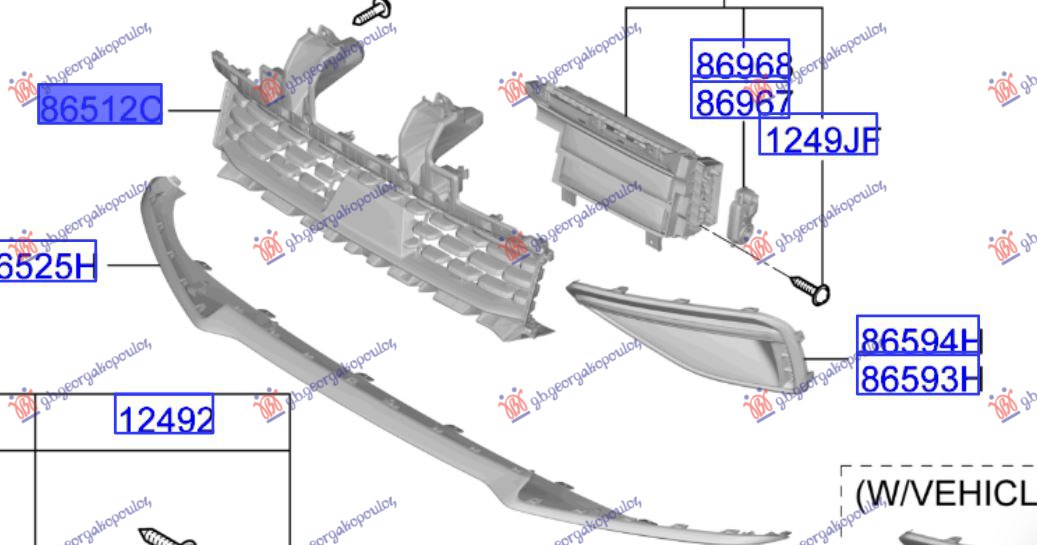 FRONT BUMPER GRILLE (GT-LINE) (ORIGINAL)