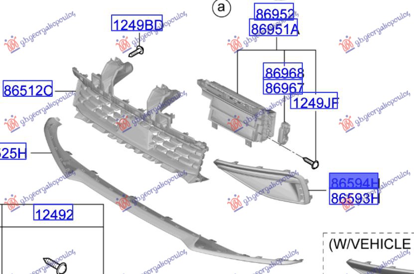 FRONT BUMPER GRILLE SIDE (GT-LINE) (ORIGINAL)