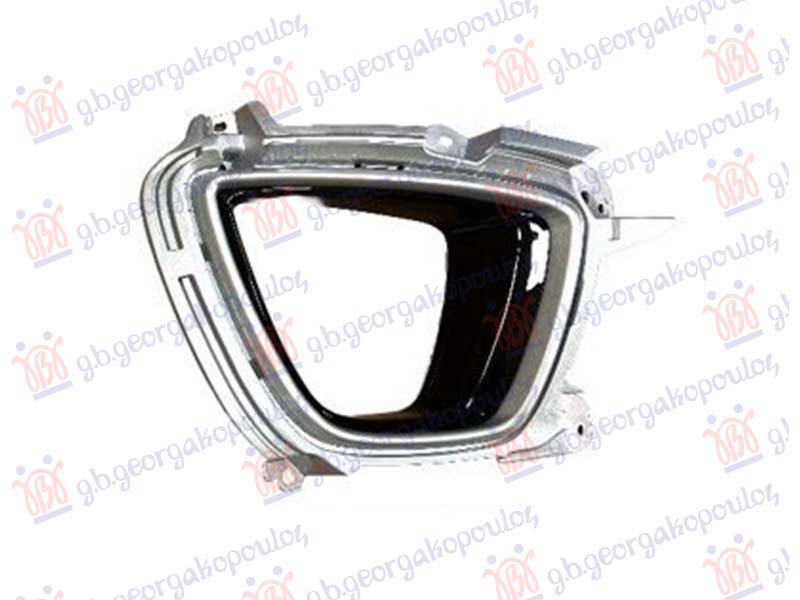 FRONT BUMPER GRILLE POLISHED BLACK (W/ FOG LAMP HOLE)