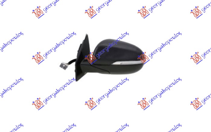 DOOR MIRROR ELECTRICAL HEATED FOLDABLE PRIMED (W/MEMORY) (W/SIDE LAMP & BLIS) (FLAT GLASS)