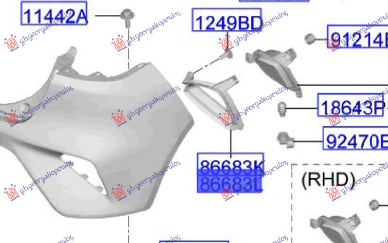 REAR FOG LAMP FRAME (ORIGINAL)