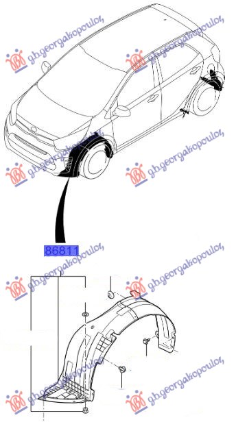 FRONT PLASTIC INNER FENDER (ORIGINAL)