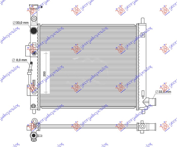 RADIATOR 1.0-1.2 PETROL MANUAL/AUTOMATIC (410x410)