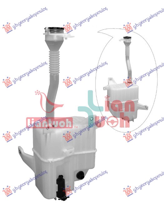 WIPER WASHER TANK (W/NECK & CAP & MOTOR)