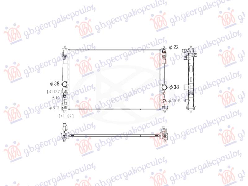 RADIATOR 2.5 PETROL/HYBRID B(TUBE MIDDLE) (700x465) (NRF)