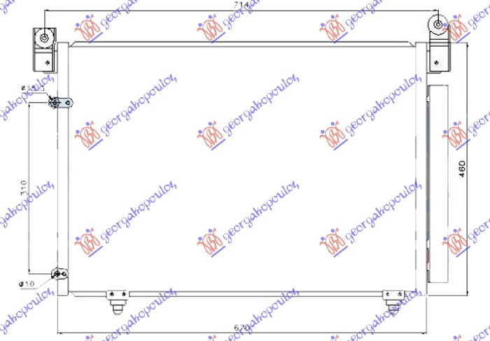 CONDENSER 2.0-2.3-3.0i PETROL - 2.0 TDi DIESEL (670x460)