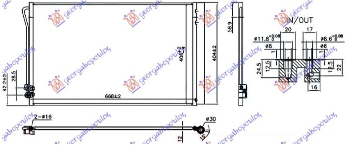 CONDENSER FOR ALL MODELS PETROL/DIESEL (640x385x12) (NRF)
