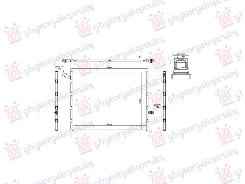 ADDITIONAL RADIATOR PETROL/DIESEL (640x510x16) (VALEO)