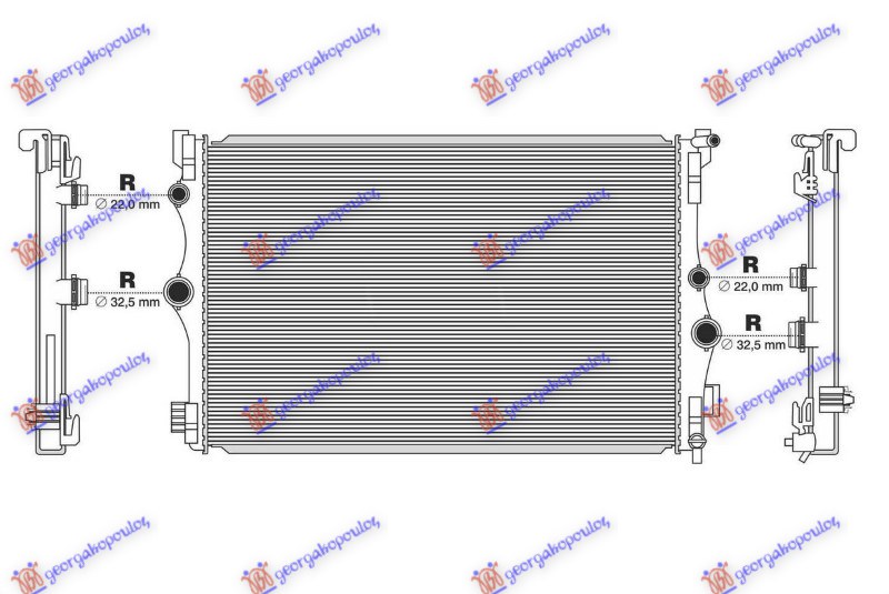 RADIATOR 1.3-2.0 PETROL - 1.5-2.0 DIESEL MANUAL (663x433)
