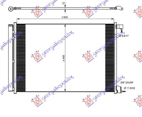 CONDENSER PETROL - DIESEL (640x448x12) R134 (MARELLI)
