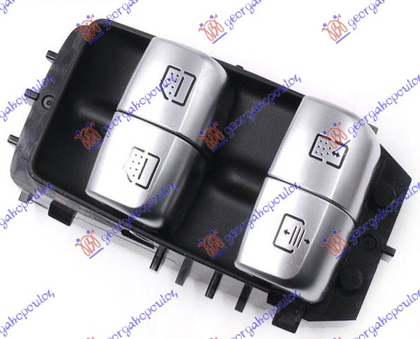 DOOR SWITCH REAR (RH=LH) W/CURTAIN & SKY VIEW (Black base/Silver bouton) (White light) (3pin)